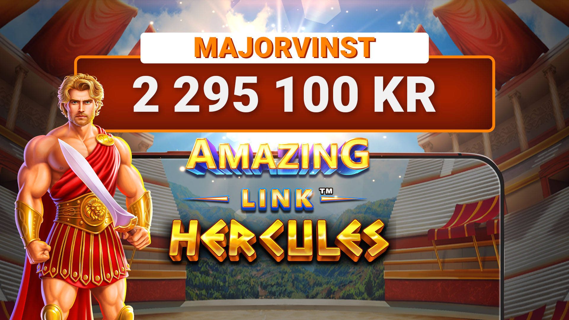 En spelare vann över 2 miljoner kronor med LeoJackpot på Amazing Link Hercules