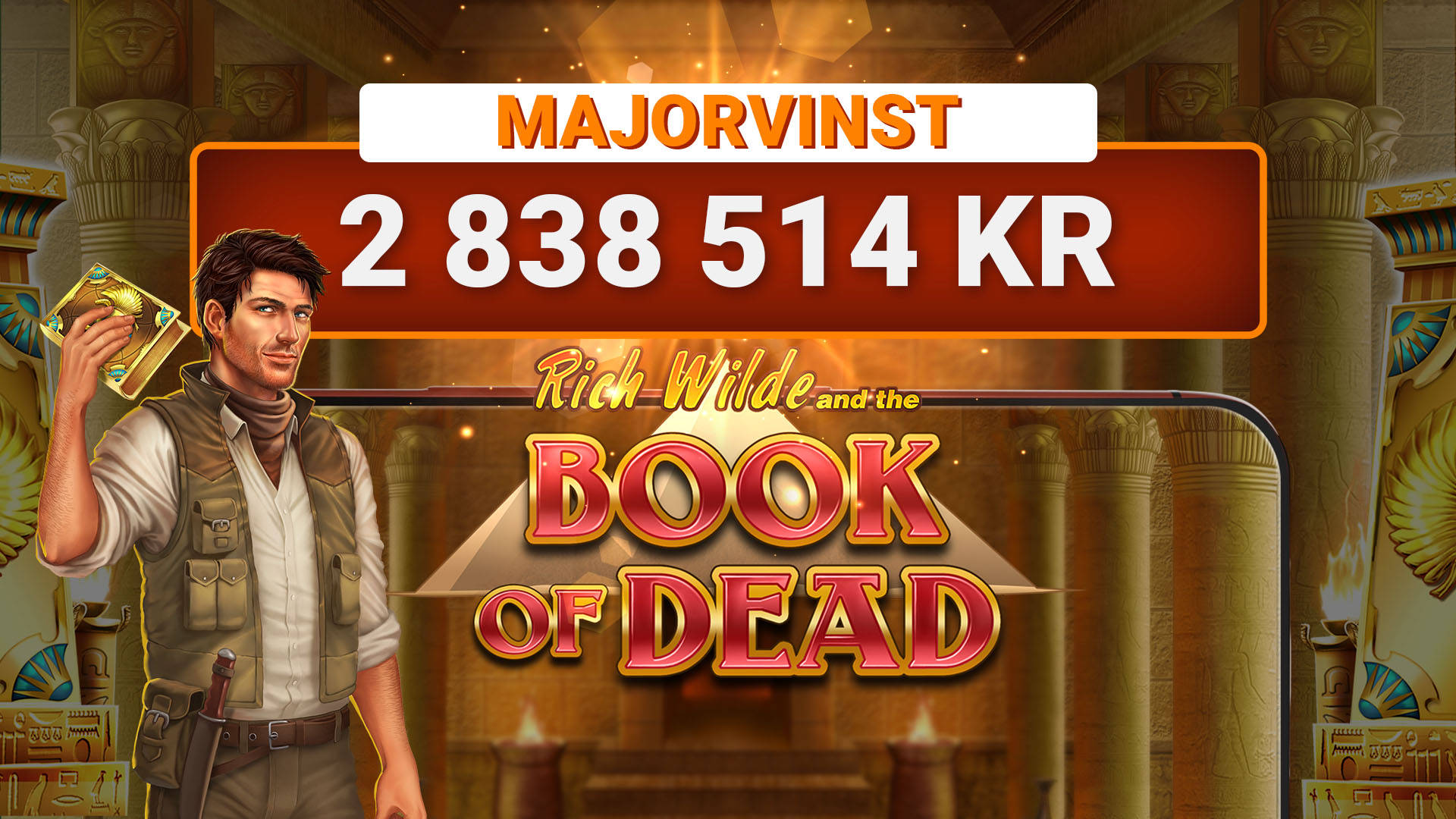 Miljonregn i Book of Dead – över 2,8 miljoner kronor med LeoJackpot!