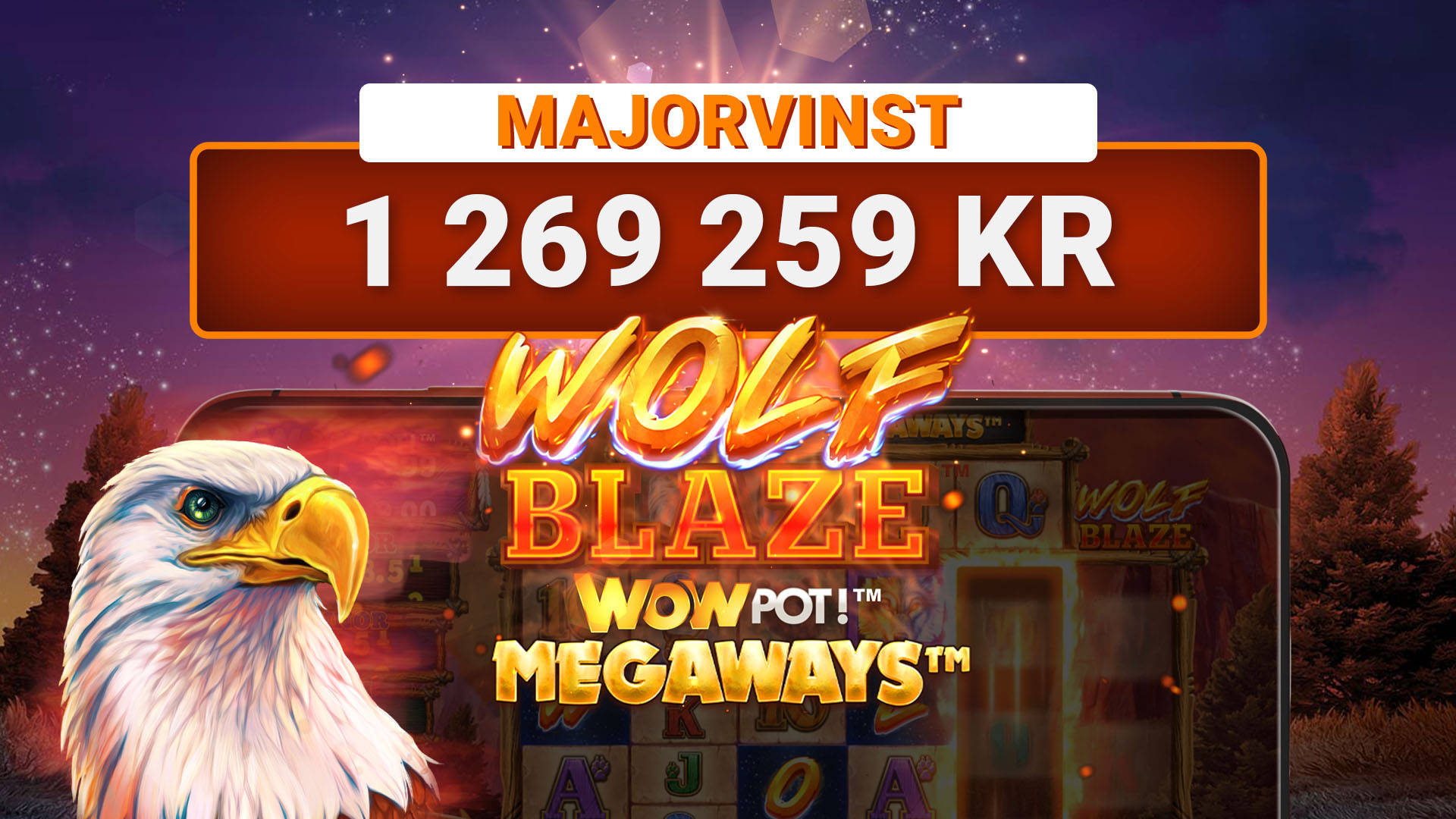 Majorvinst på över 1,2 miljoner kr i Wolf Blaze WOWPOT! MEGAWAYS med LeoJackpot!