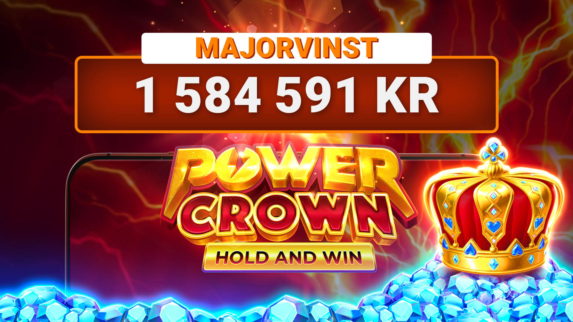 otrolig vinst på hela 1 584 591 kr slog till i den populära sloten Power Crown: Hold and Win