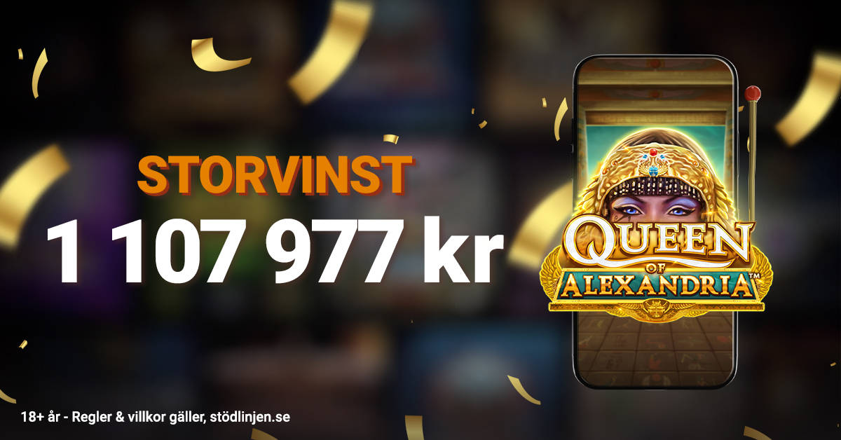 Storvinst på 1,1 miljoner kronor i spelet Queen of Alexandria WowPot.