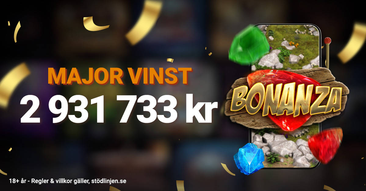 LeoJackpot Majorvinst på 2 931 733 kr i spelet Bonanza