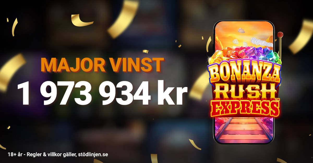 Leojackpot gav storvinst på 1 973 935 kr i Bonanza Rush Express.