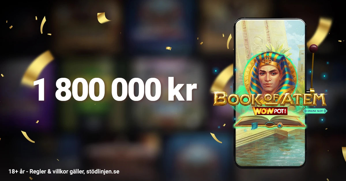 En spelare vann 1,8 miljoner kronor med LeoJackpot i Book of Atem WowPot