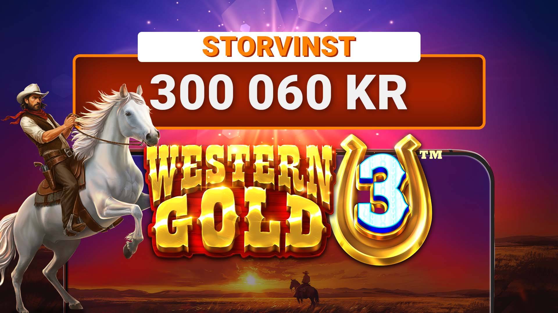 Storvinst hos LeoVegas: 300 060 kr i Western Gold 3!
