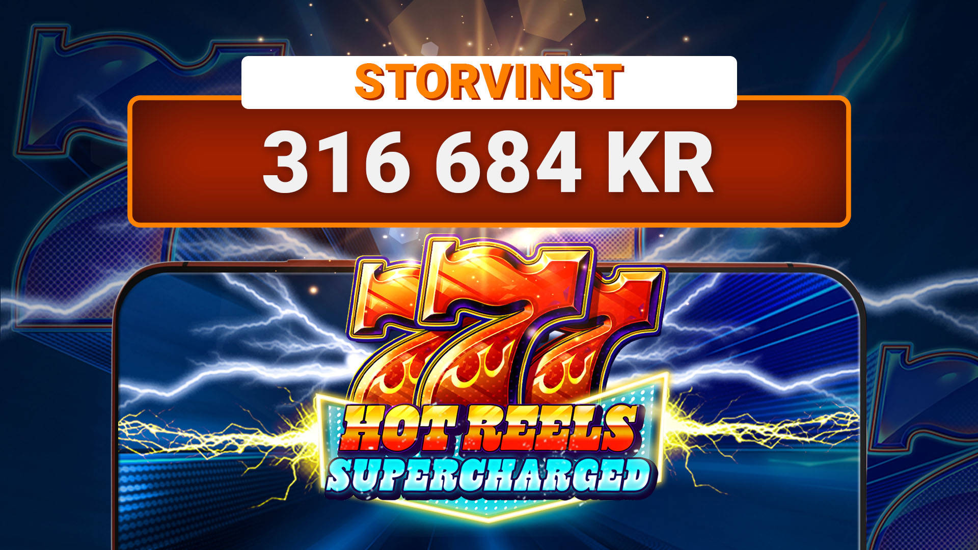 Enastående storvinst: 316 684 kr i 777 Hot Reels: Supercharged!