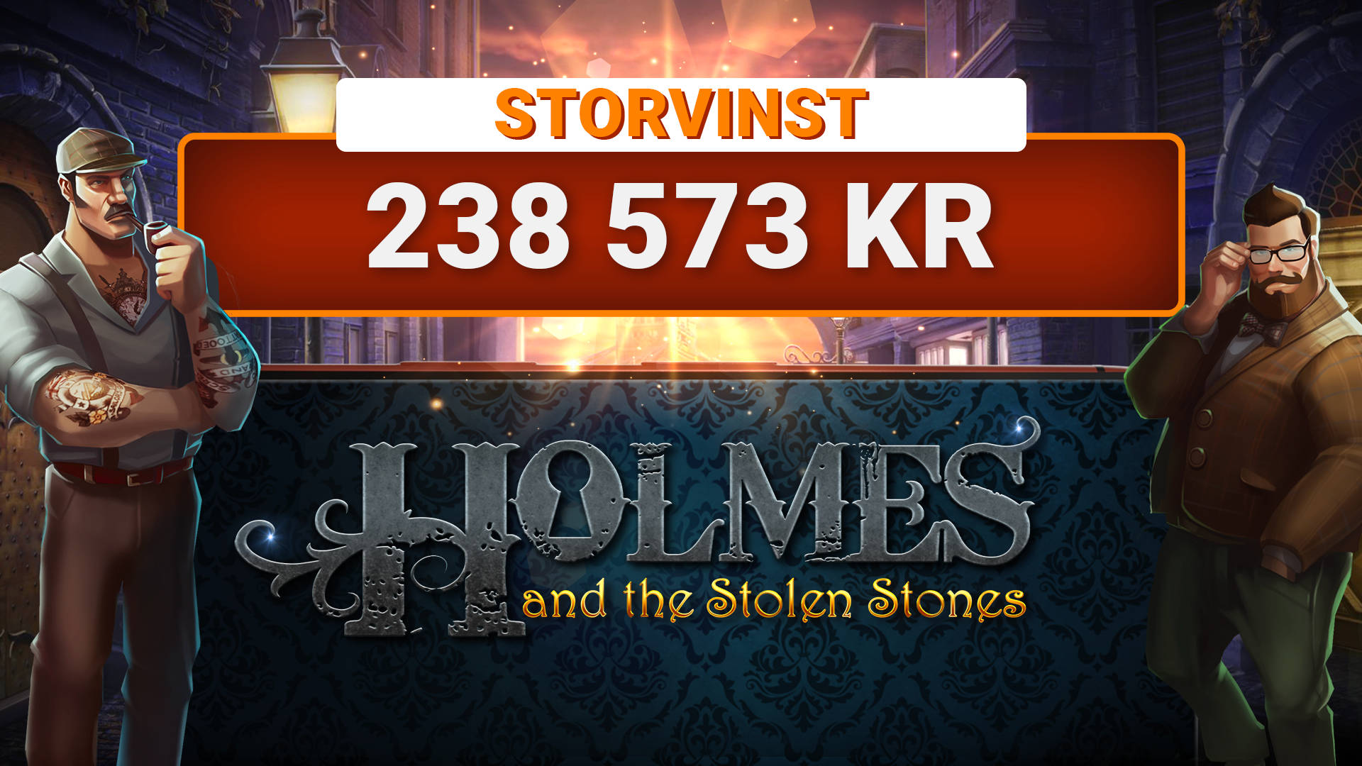 Storvinst i Holmes & the Stolen Stones – 238 573 kr!