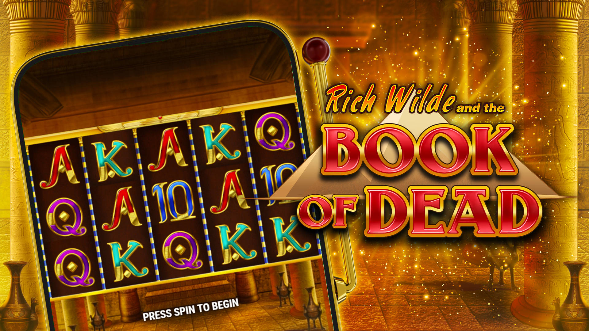 Rich Wilde and the Book of Dead slot game on a mobile device.