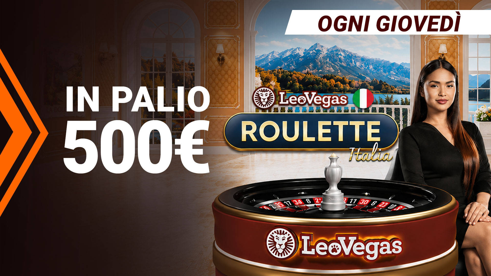 In palio 500€ su roulette di LeoVegas ogni giovedì.